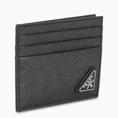 Prada Black Saffiano Leather Credit Card Holder