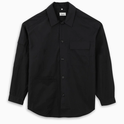 Lownn Black Cotton Long-sleeved Shirt