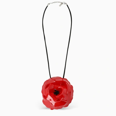 Saint Laurent Red Flower Necklace