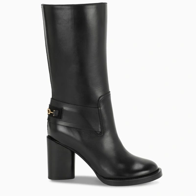 Ferragamo Black Gancini High Boots