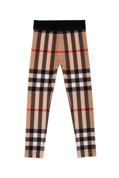 Burberry Kids' Vintage Check Stretch Jersey Leggings In Beige