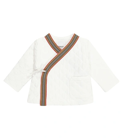Burberry Kids Quilted Wrap Jacket (1-18 Months) In White