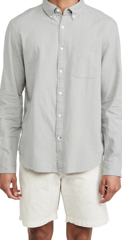 Club Monaco Linen & Cotton Seersucker Button-down Shirt In Iron