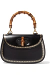 Gucci Bamboo Classic Frame Print Leather Top Handle Bag In Nero