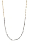 Argento Vivo Sterling Silver Paper Clip Chain & Stone Frontal Necklace In Gold/ Labradorite