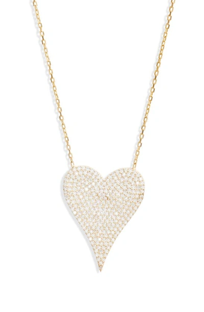 Shymi Pavé Heart Pendant Necklace In Gold