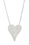Shymi Pavé Heart Pendant Necklace In Silver