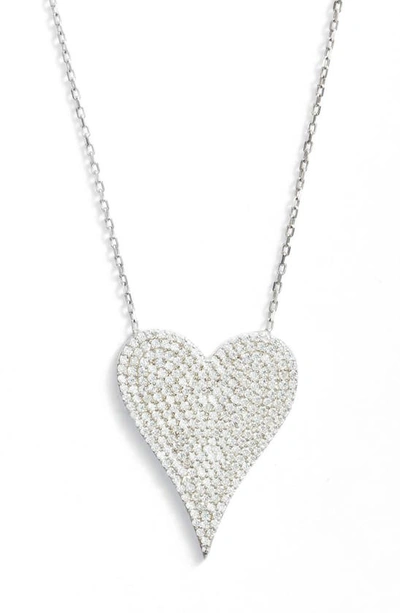Shymi Pavé Heart Pendant Necklace In Silver