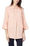 Emilia George Olivia Bell Cuff Maternity/nursing Shirt In Peony Peach