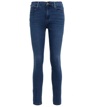 Frame Le High Skinny Faded High-rise Skinny Jeans In Blue