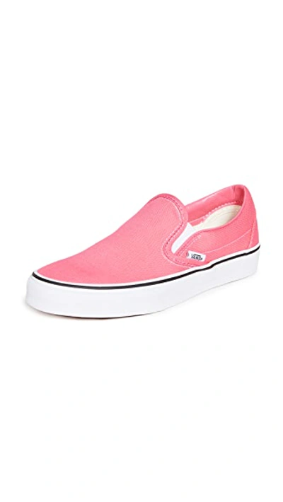 Vans Classic Slip On Sneakers In Pink Lemonade/true White
