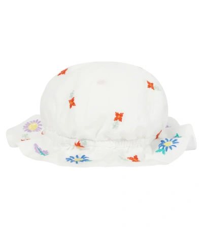 Stella Mccartney Babies' Embroidered Organic Cotton Hat In White