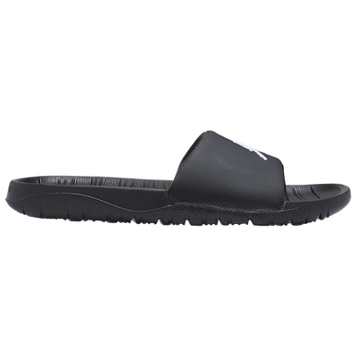 Jordan Break Brand-embossed Faux-leather Slides In Black/white