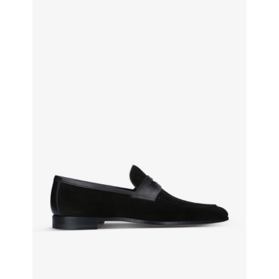 Magnanni Diezma Leather Penny Loafers In Black