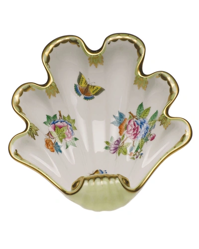 Herend Queen Victoria Green Large Shell Dish
