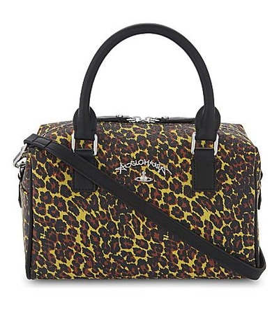 Vivienne Westwood Anglomania Leopard-print Leather Shoulder Bag In Yellow