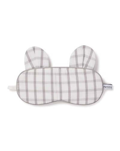 Petite Plume Kid's Bear-y Sweet Tattersall Check Eye Mask In Grey Multi