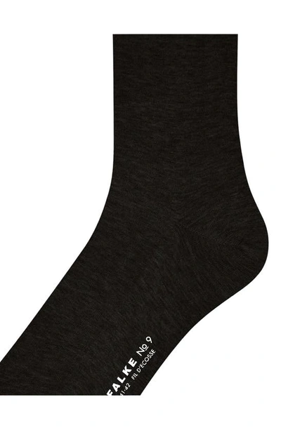 Falke No. 9 Fil D'ecosse Mercerized Dress Socks In Black