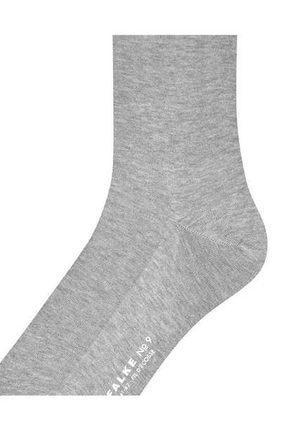 Falke No. 9 Fil D'ecosse Mercerized Dress Socks In Light Gray Melange