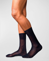 Falke No. 9 Fil D'ecosse Mercerized Dress Socks In Dark Navy