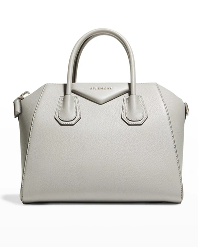 Givenchy Antigona Small Sugar Goatskin Satchel Bag In Medium Grey