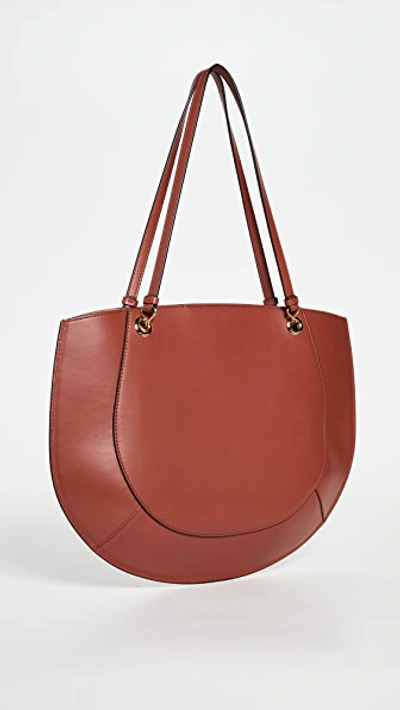 Ulla Johnson Mira Half Moon Tote Shoulder Bag In Henna