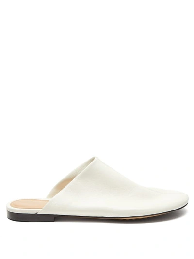 Bottega Veneta Womens White Dot Sock Leather Mules 5.5 In White