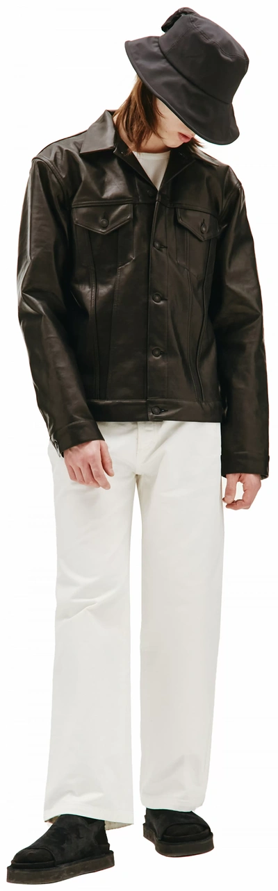 Yohji Yamamoto Leather Jacket In Black