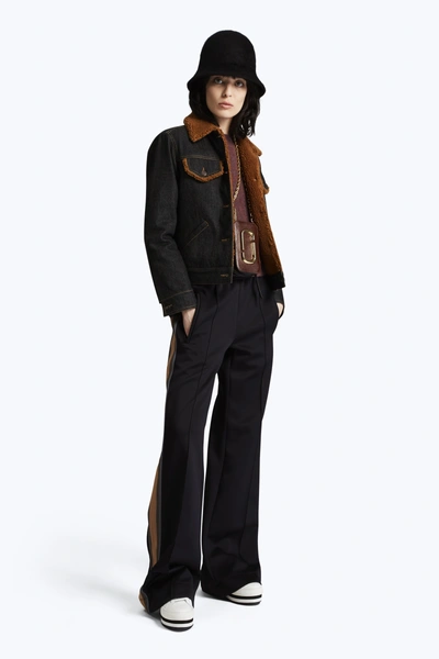 Marc Jacobs Stripe Jersey Track Pants In Black Multi