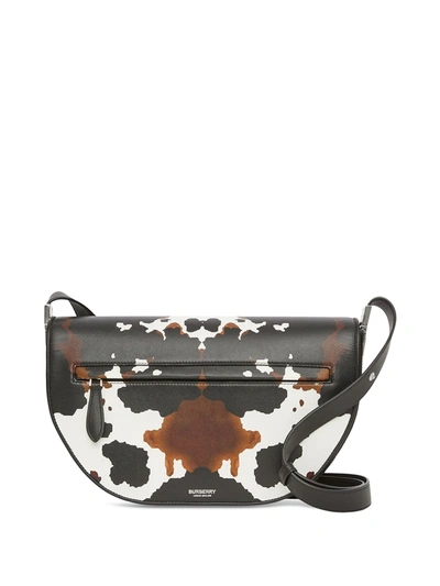Burberry Medium Olympia Leather Camouflage-print Shoulder Bag In Multicolour