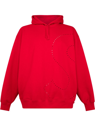 Supreme Laser Cut 's' Logo Hoodie In Rot