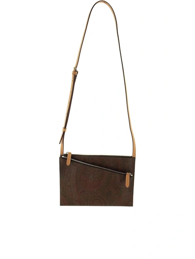 Etro Paisley Print Crossbody Bag In Brown