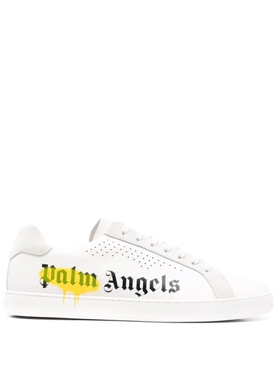 Palm Angels New Spraypaint Low-top Sneakers In Bianco