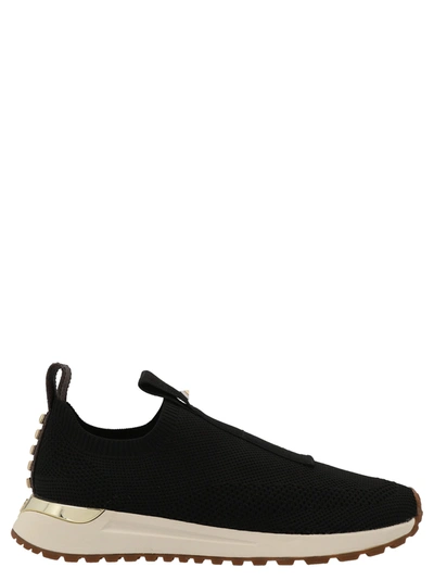 Michael Kors Bodie Logo Tape Mesh Slip-on Trainer In Black
