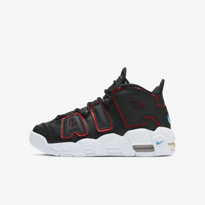 Nike Air More Uptempo Big Kids' Shoes In Black,fusion Red,grey Fog,light Blue  Fury | ModeSens
