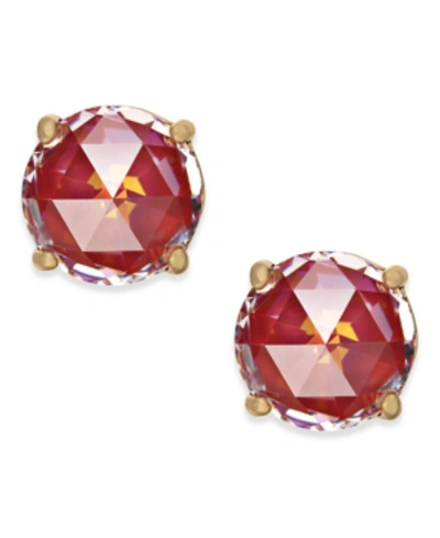 Kate Spade New York 14k Gold-plated Crystal Stud Earrings In Red