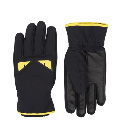 Fendi Monster Eye Gloves In Black