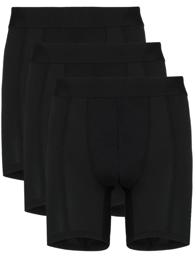 Cdlp Logo-waistband Set Of Three Boxer Shorts In Black