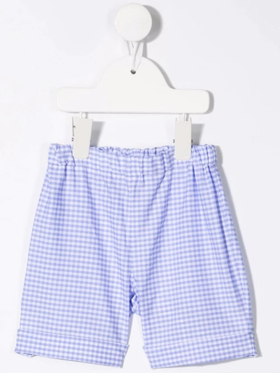 Siola Babies' Gingham Check Tailored Shorts In 蓝色
