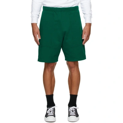Ami Alexandre Mattiussi Ami Paris Heart Logo Cotton Jersey Sweat Shorts In Green