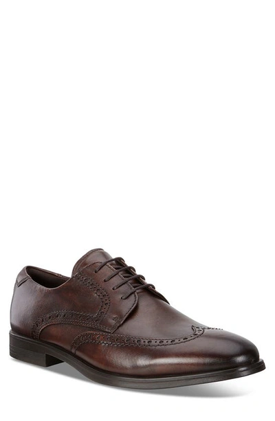 Ecco Melbourne Wingtip In Cocoa Brown Leather