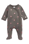 Nordstrom Baby Babies' Print Footie In Grey Pearl Hearts