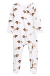 Nordstrom Baby Print Footie In White Buffalo
