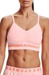 Under Armour Women's Ua Seamless Cross-back Low Impact Sports Bra In Beta Tint / Blaze Orange
