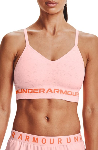 Under Armour Women's Ua Seamless Cross-back Low Impact Sports Bra In Beta Tint / Blaze Orange