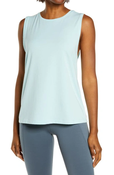Zella Work For It Easy Tank Top In Blue Resort
