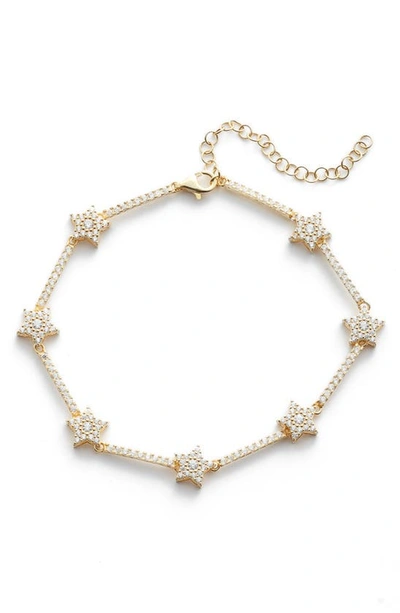 Shymi Pavé Star Station Tennis Bracelet In Gold