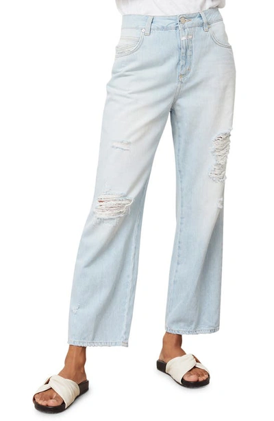 Closed Gill Ripped Straight Leg Jeans In Light Blue | ModeSens