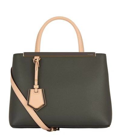 Fendi Petite 2jours Leather Shopper - Green