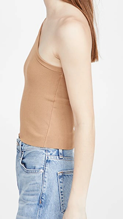 Alice And Olivia Elden Cropped One-shoulder Sweater Tank